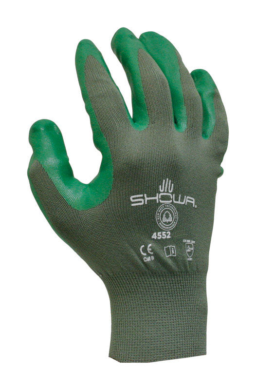 SHOWA BEST GLOVE INC, Showa  Unisex  Indoor/Outdoor  Nitrile  Coated  Work Gloves  Green  S  1 pair