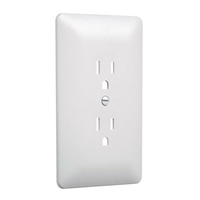 HUBBELL ELECTRICAL PRODUCTS, TayMac Masque 2000 Series White 1 gang Plastic Duplex Wall Plate 5 pk