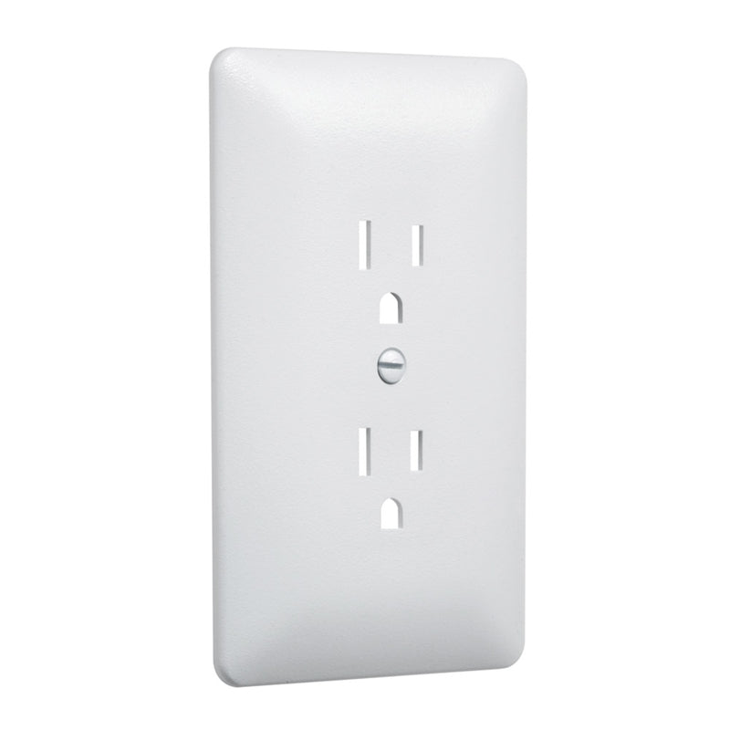 HUBBELL ELECTRICAL PRODUCTS, TayMac Masque 2000 Series White 1 gang Plastic Duplex Wall Plate 5 pk