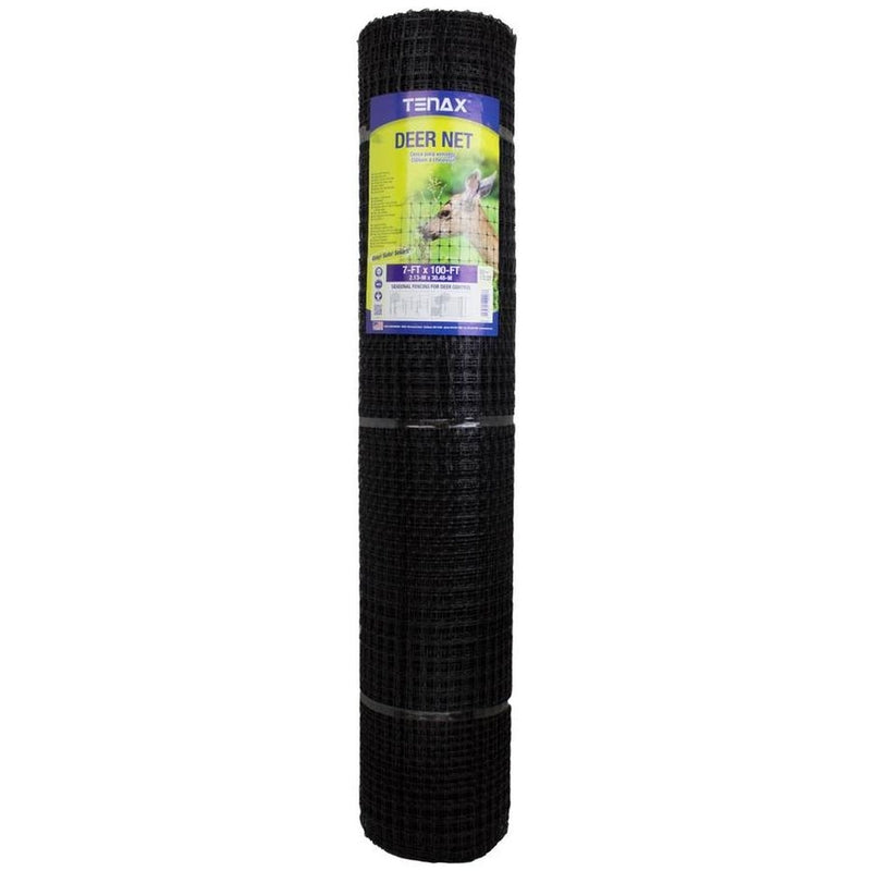 TENAX CORPORATION, Tenax Polypropylene Black Folded Deer Netting Fence 0.63 x 0.75 in. Mesh x 100 L x 7 H ft.