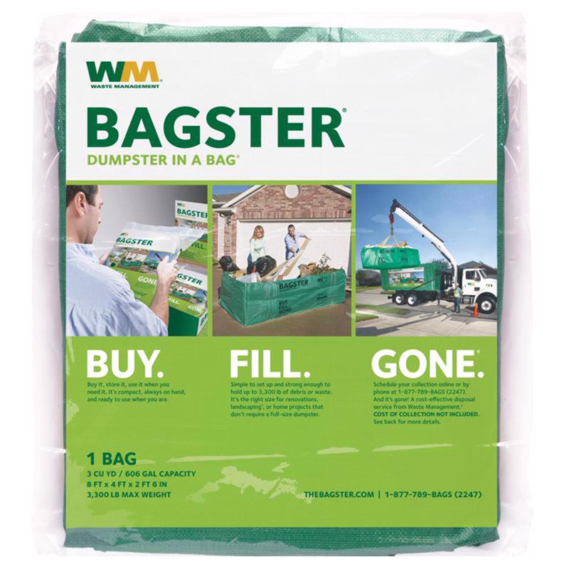 WM BAGCO LLC, WM Bagster 606 gal Trash Bags Open 1 pk