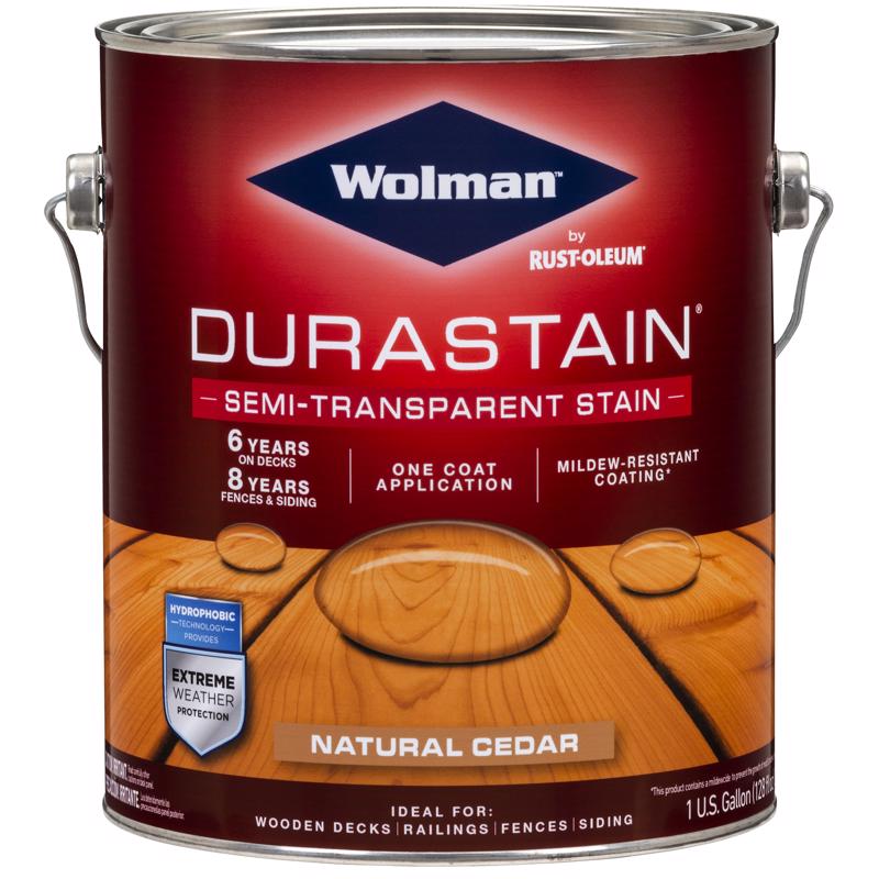 RUST-OLEUM CORP, Wolman  DuraStain One Coat  Semi-Transparent  Natural Cedar  Wood Stain  1 gal. (Pack of 4)