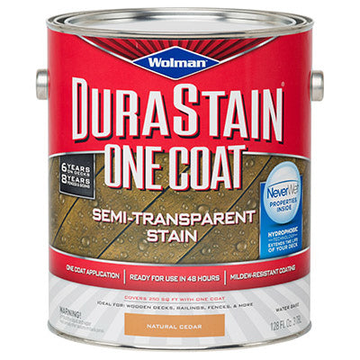 RUST-OLEUM CORP, Wolman  DuraStain One Coat  Semi-Transparent  Natural Cedar  Wood Stain  1 gal. (Pack of 4)