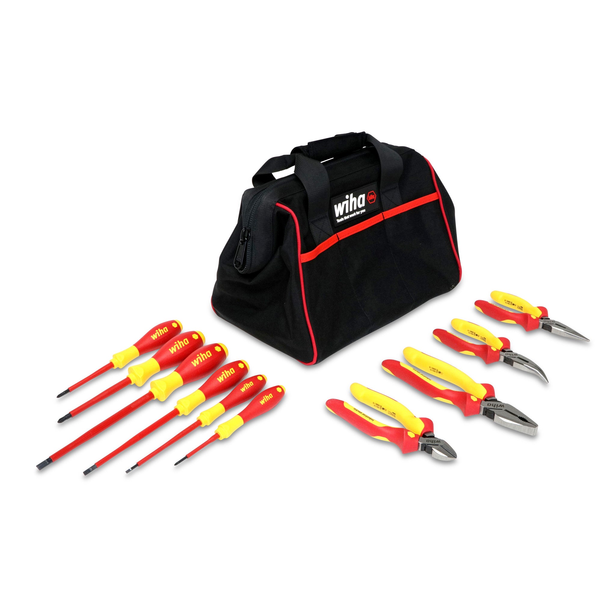 Wiha, 10 Piece Insulated Pliers-Cutters and Screwdriver Set