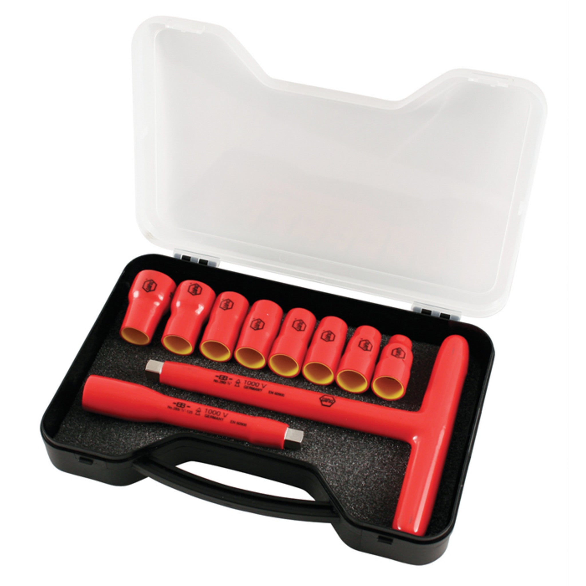 Wiha, 10 Piece Insulated T-handle Socket Set 3/8" Drive - Metric