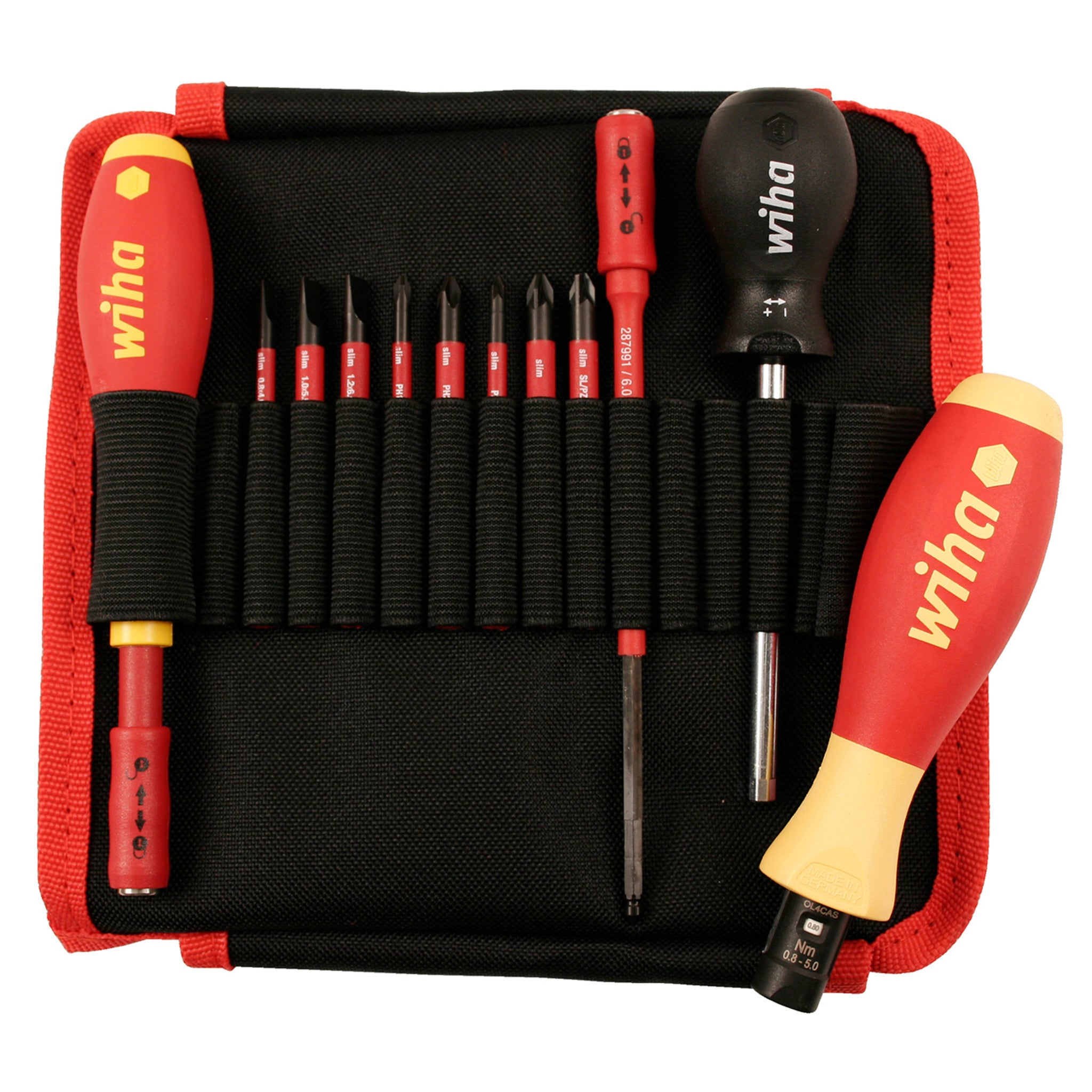 Wiha, 12 Piece Insulated TorqueVario-S (0.8-5.0 Nm) and SlimLine Blade Set