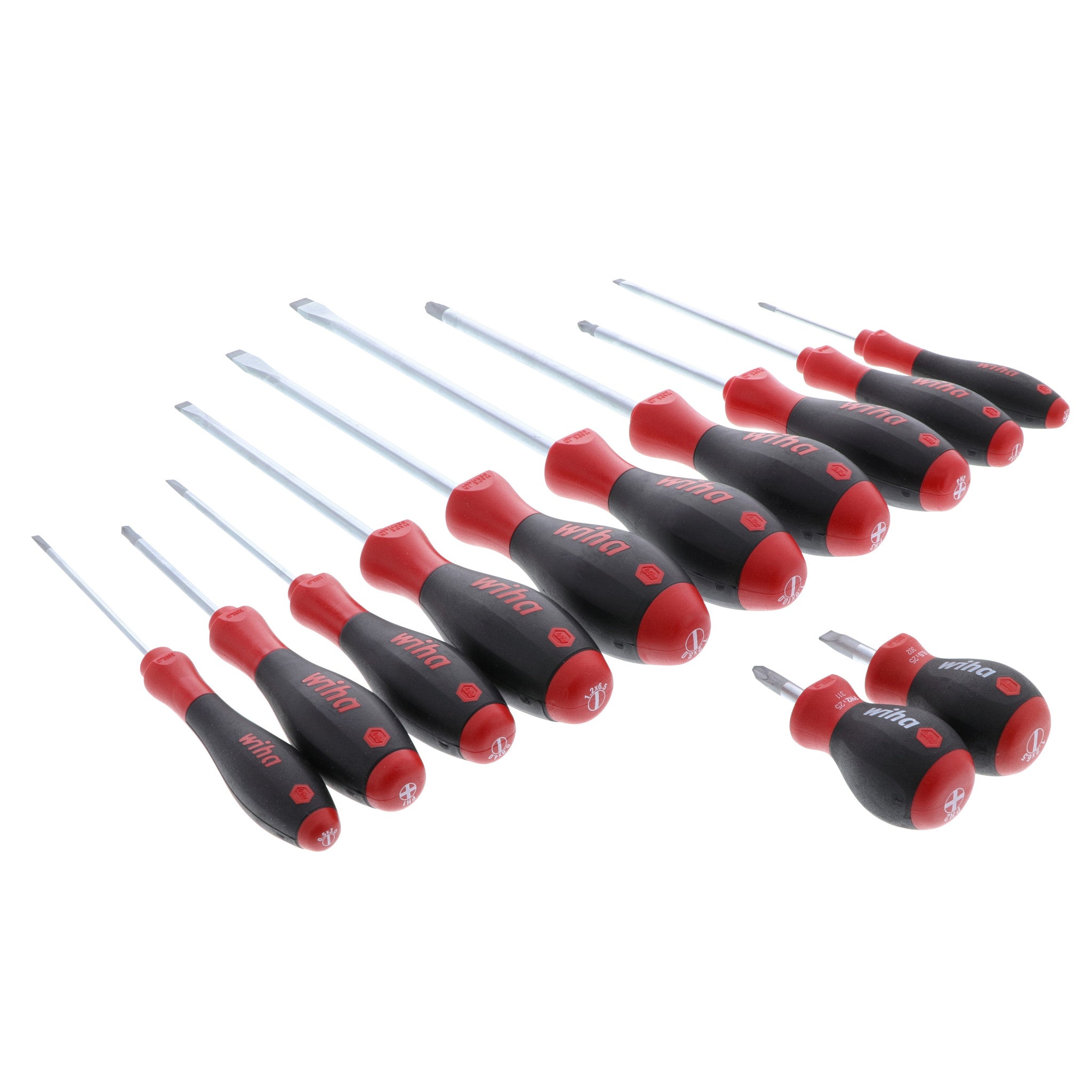 Wiha, 12 Piece SoftFinish Slotted and Phillips Screwdriver Set