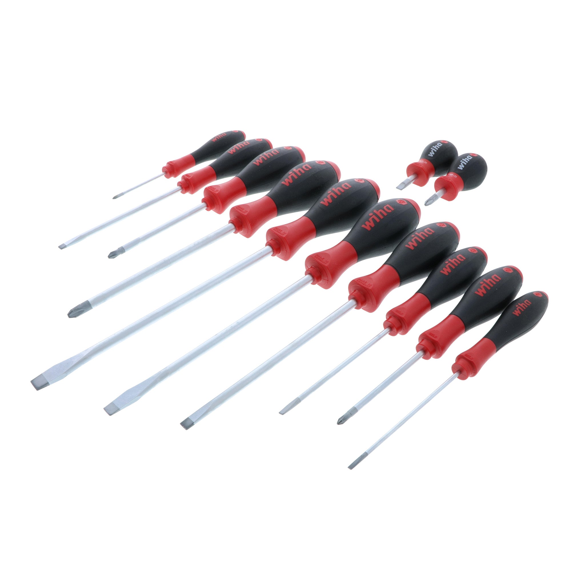 Wiha, 12 Piece SoftFinish Slotted and Phillips Screwdriver Set