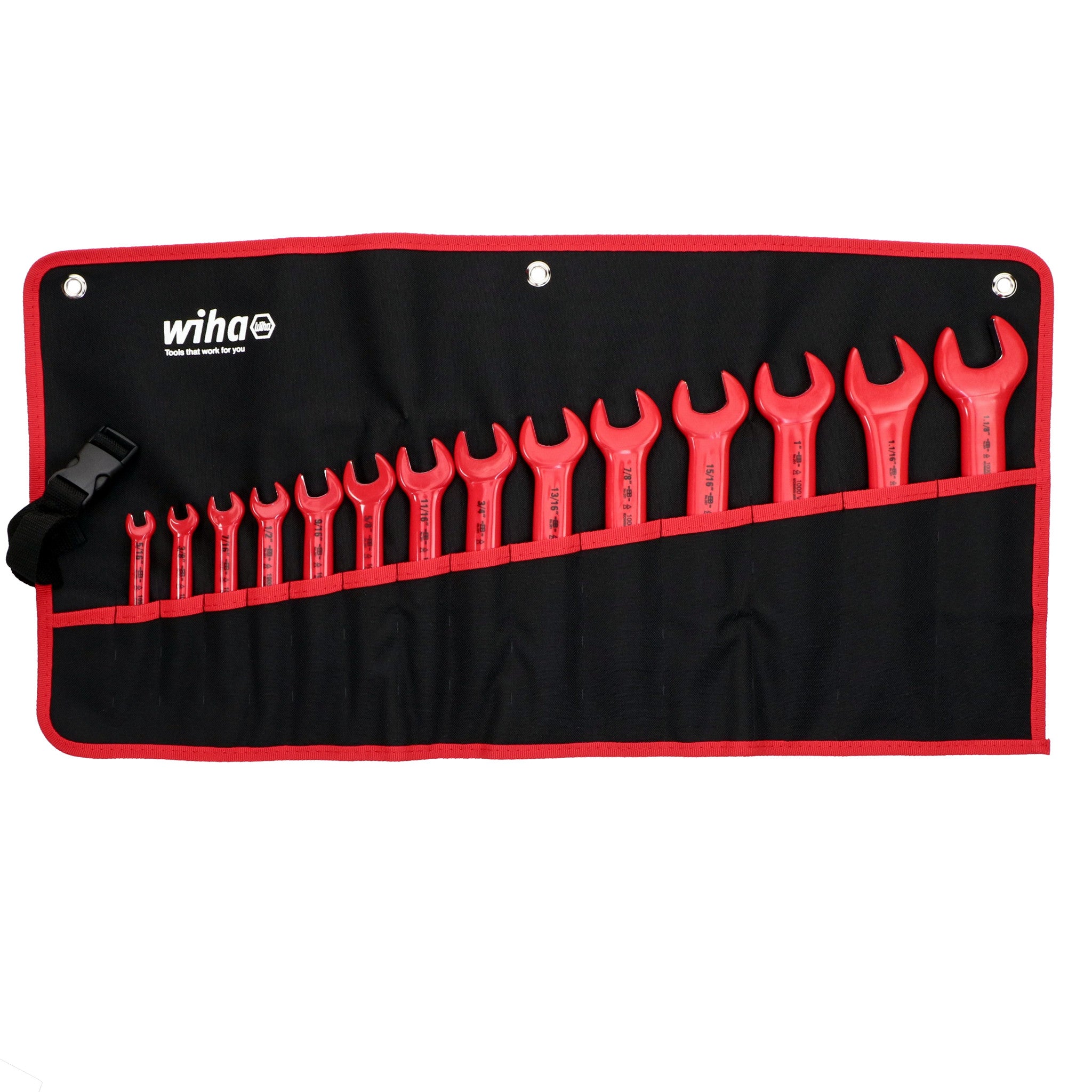 Wiha, 14 Piece Insulated Open End Wrench Set - SAE