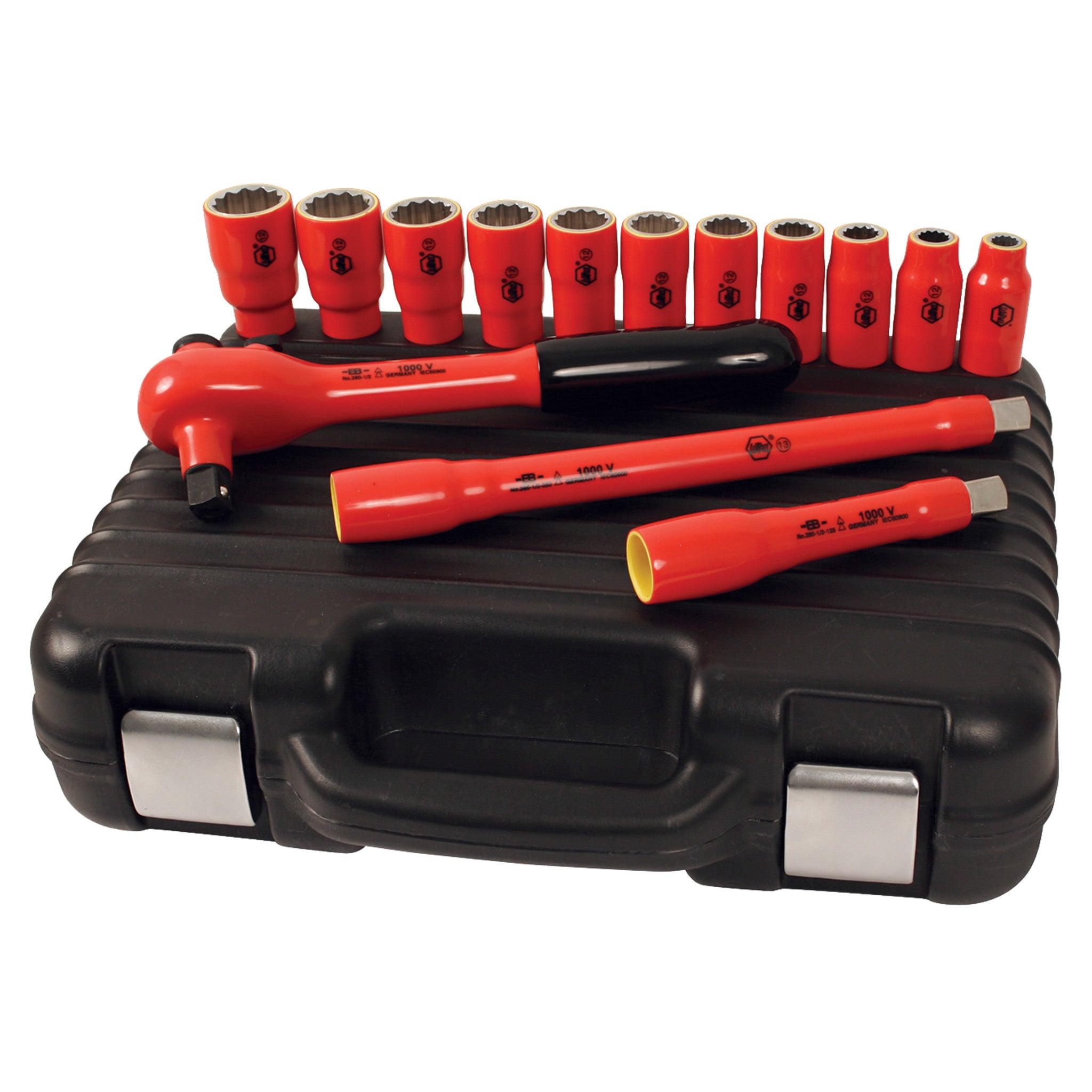 Wiha, 14 Piece Insulated Socket Set 1/2" Drive - SAE