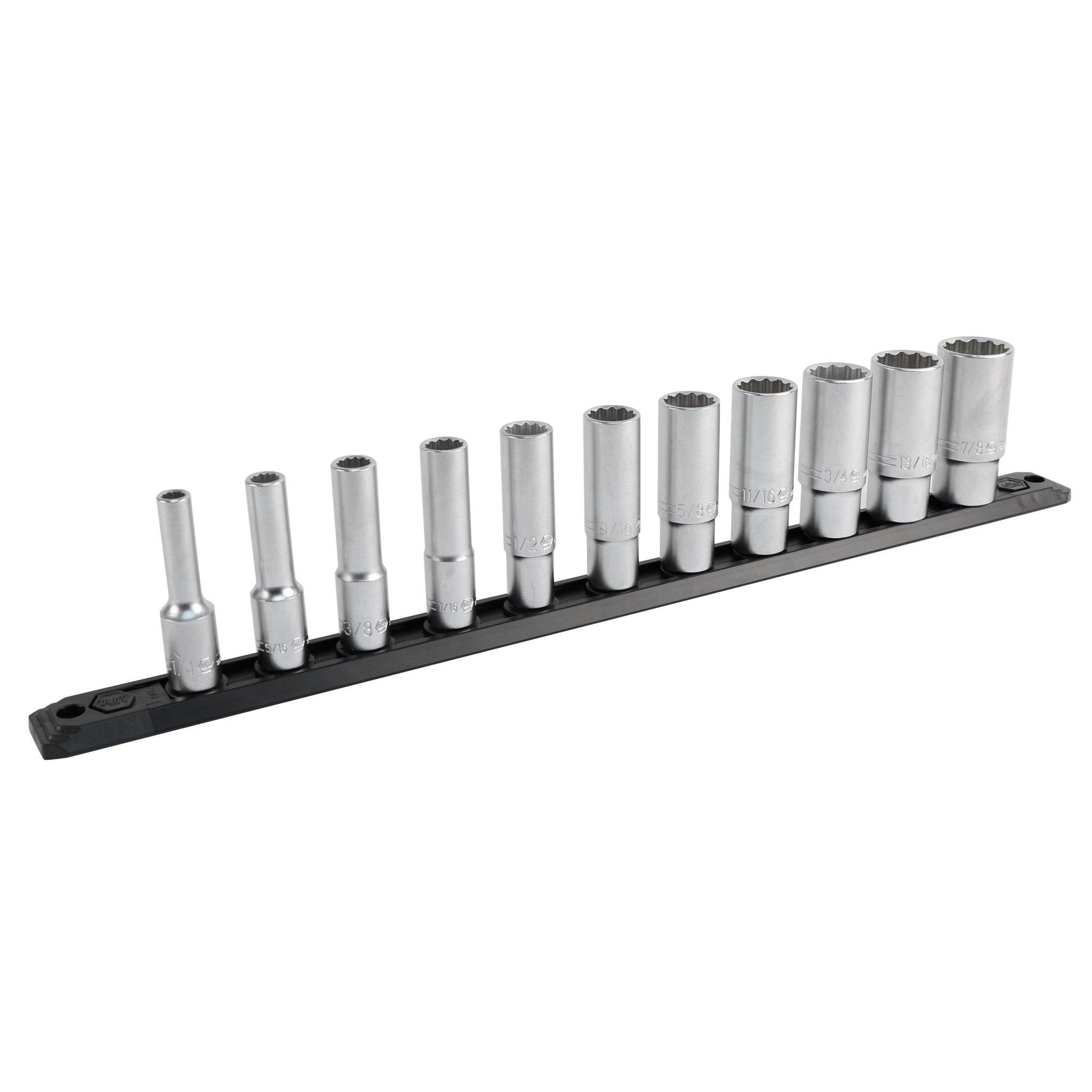 Wiha, 15 Piece Professional Deep Socket Set - 12 Point - 3/8" Drive - SAE