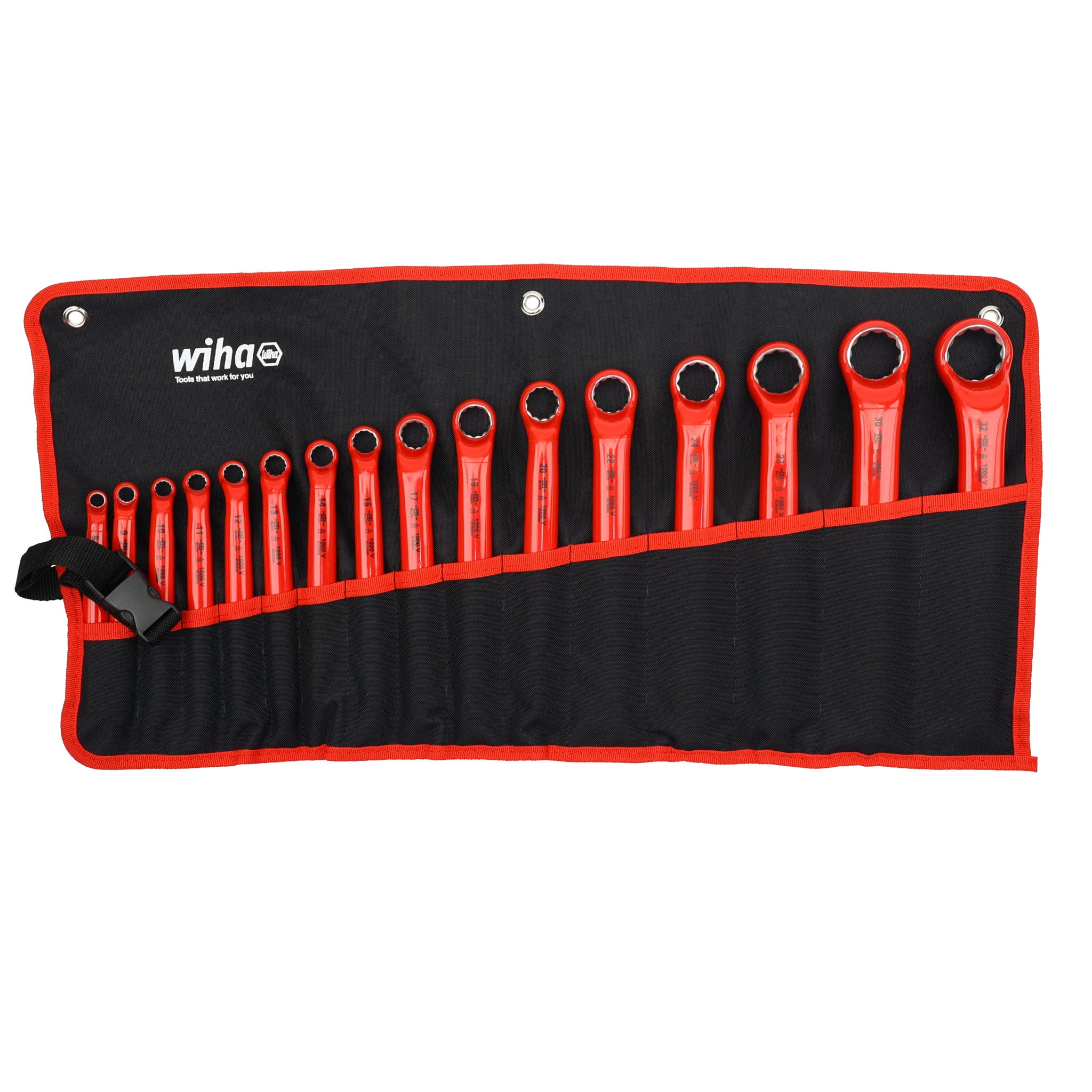 Wiha, 16 Piece Insulated Deep Offset Wrench Set - Metric