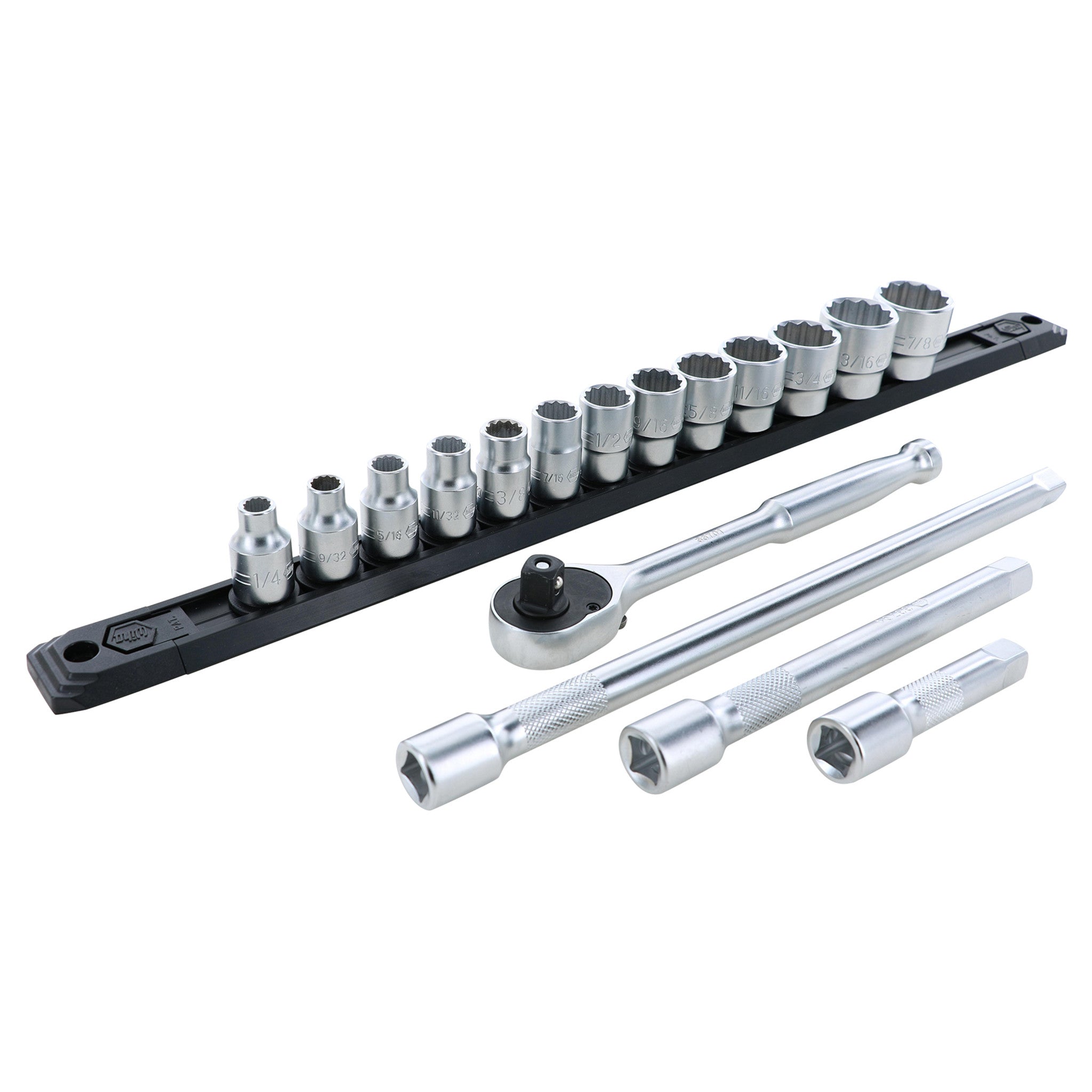 Wiha, 17 Piece Professional Socket Set -12 Point - 3/8" Drive - SAE