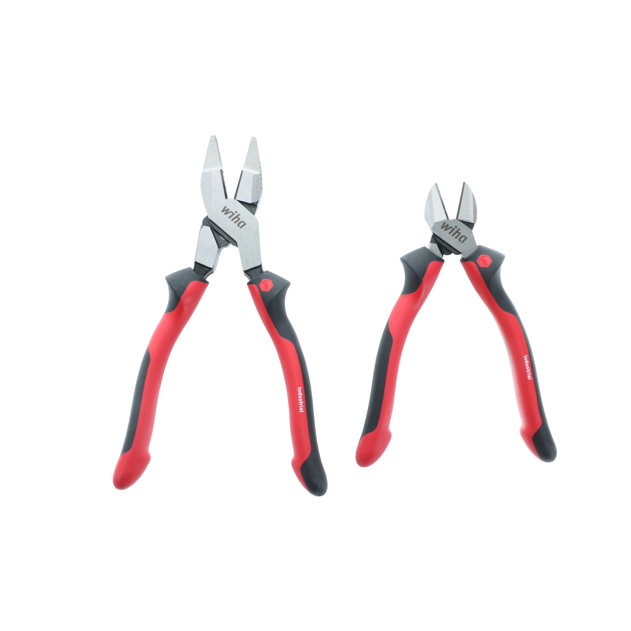 Wiha, 2 Piece Industrial SoftGrip NE Style Lineman's Pliers and Diagonal Cutter Set