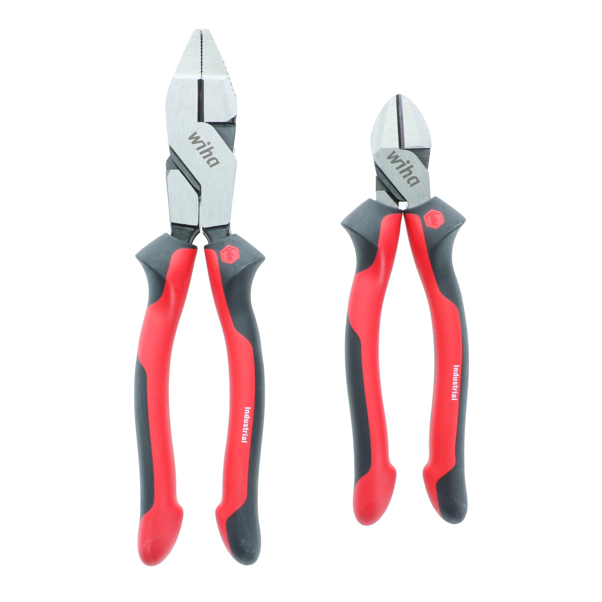 Wiha, 2 Piece Industrial SoftGrip NE Style Lineman's Pliers and Diagonal Cutter Set