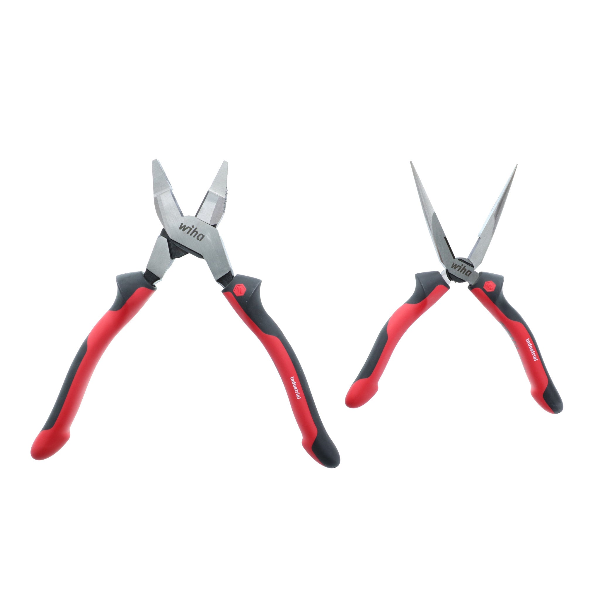 Wiha, 2 Piece Industrial SoftGrip NE Style Lineman's and Long Nose Pliers Set