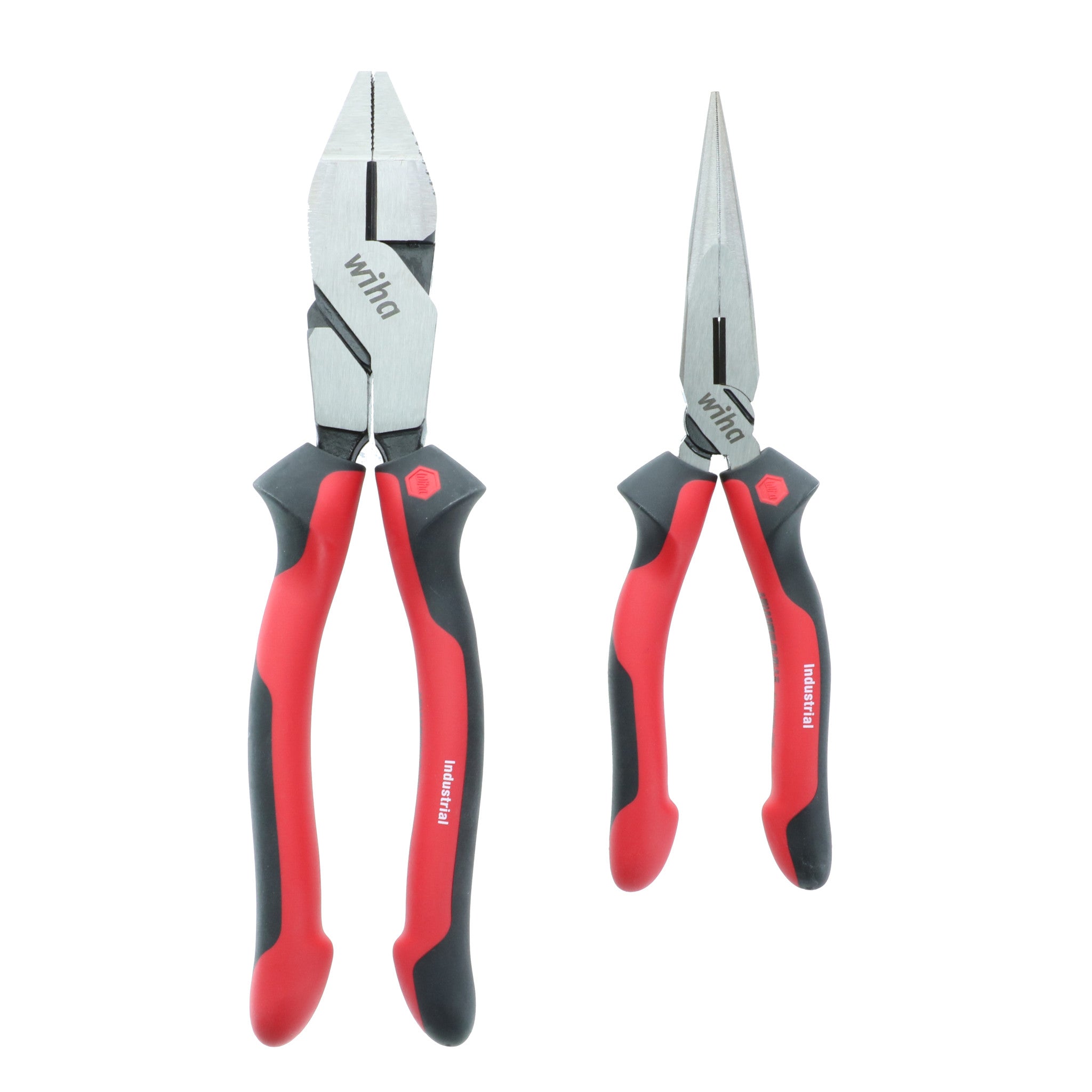 Wiha, 2 Piece Industrial SoftGrip NE Style Lineman's and Long Nose Pliers Set