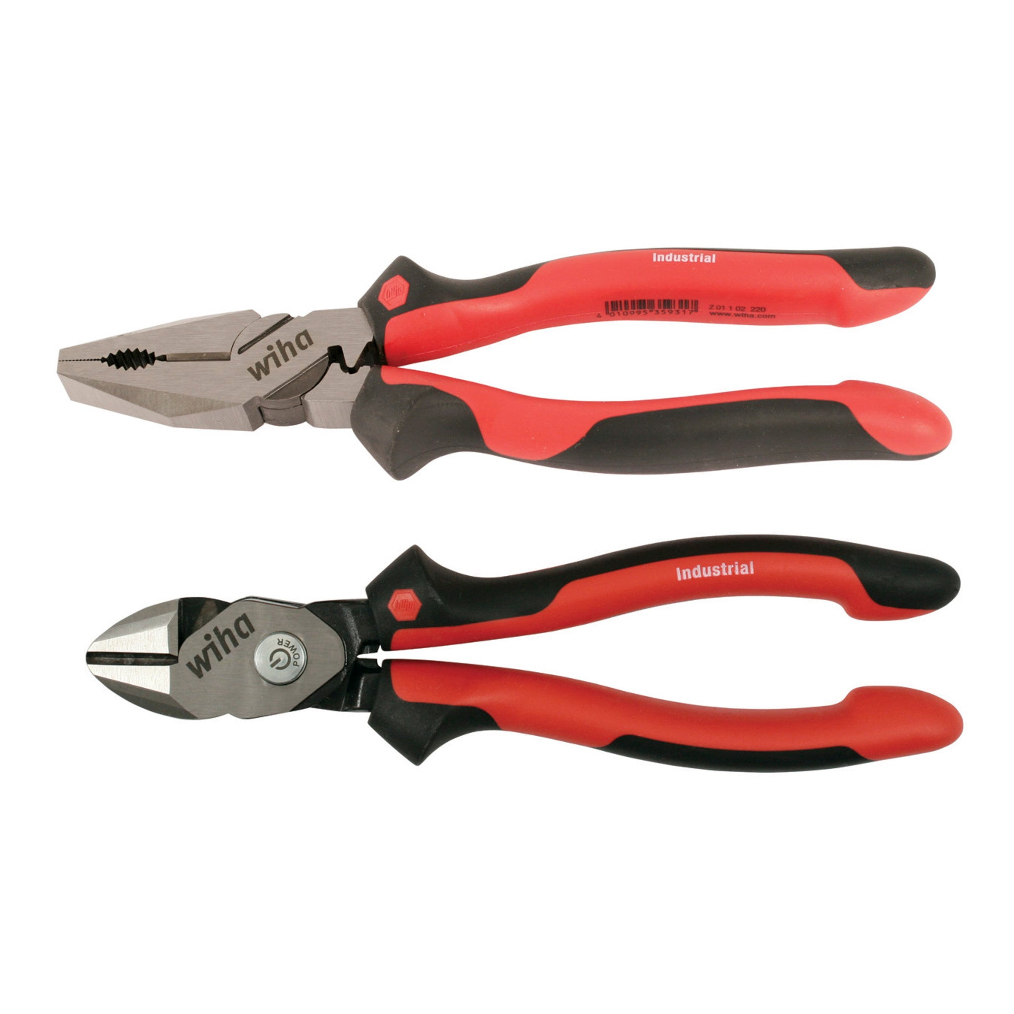 Wiha, 2 Piece Industrial SoftGrip Pliers and Cutters Set