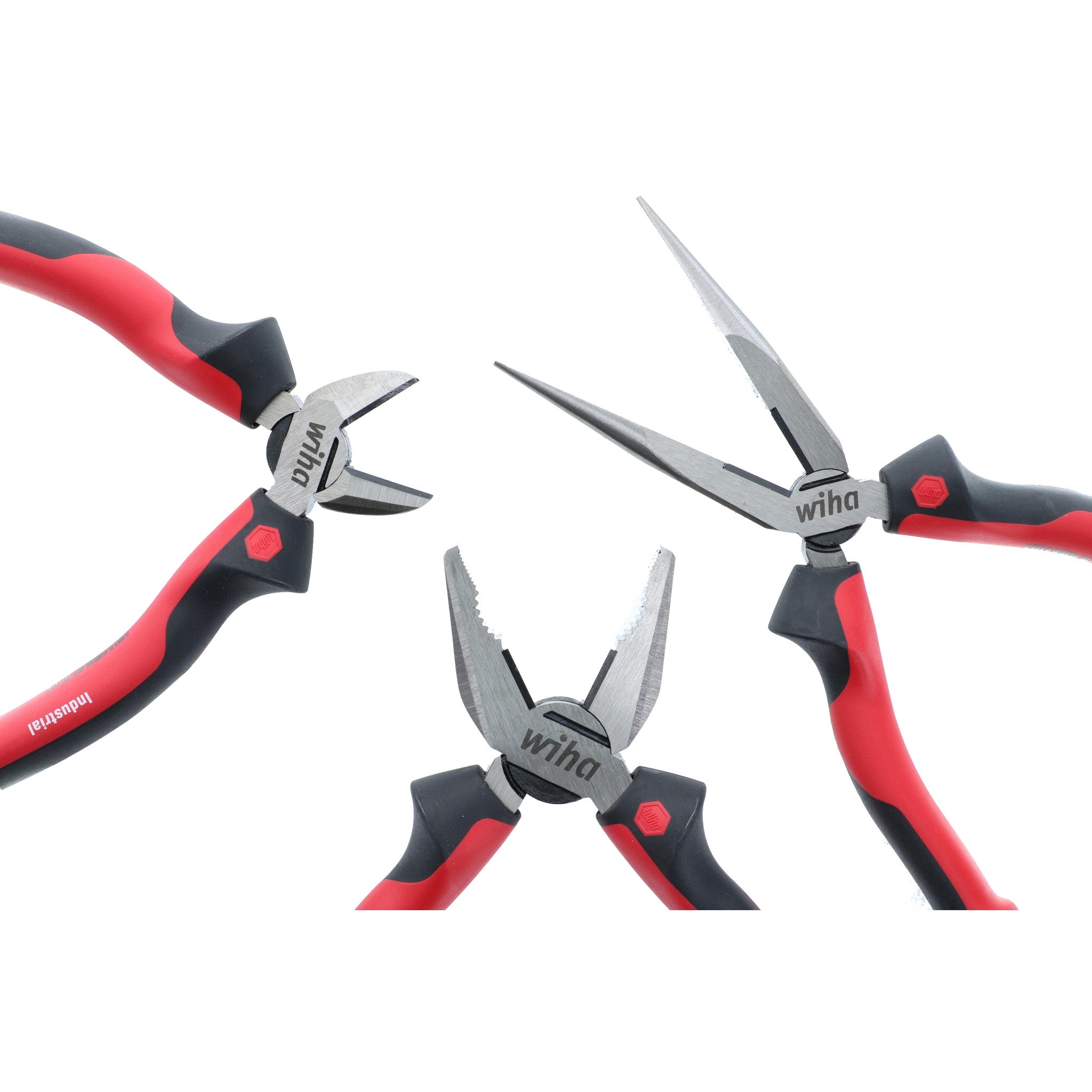 Wiha, 3 Piece Industrial SoftGrip Pliers and Cutters Set