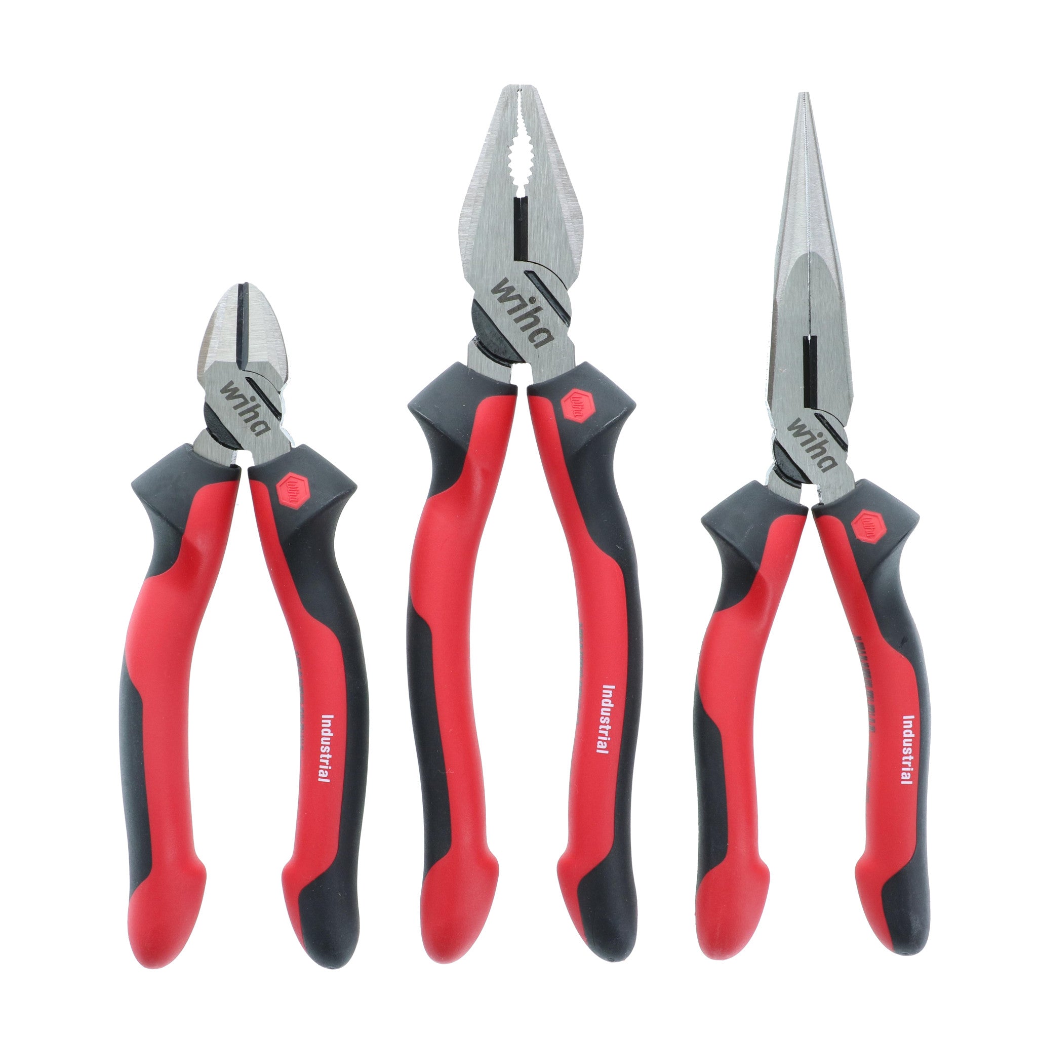 Wiha, 3 Piece Industrial SoftGrip Pliers and Cutters Set