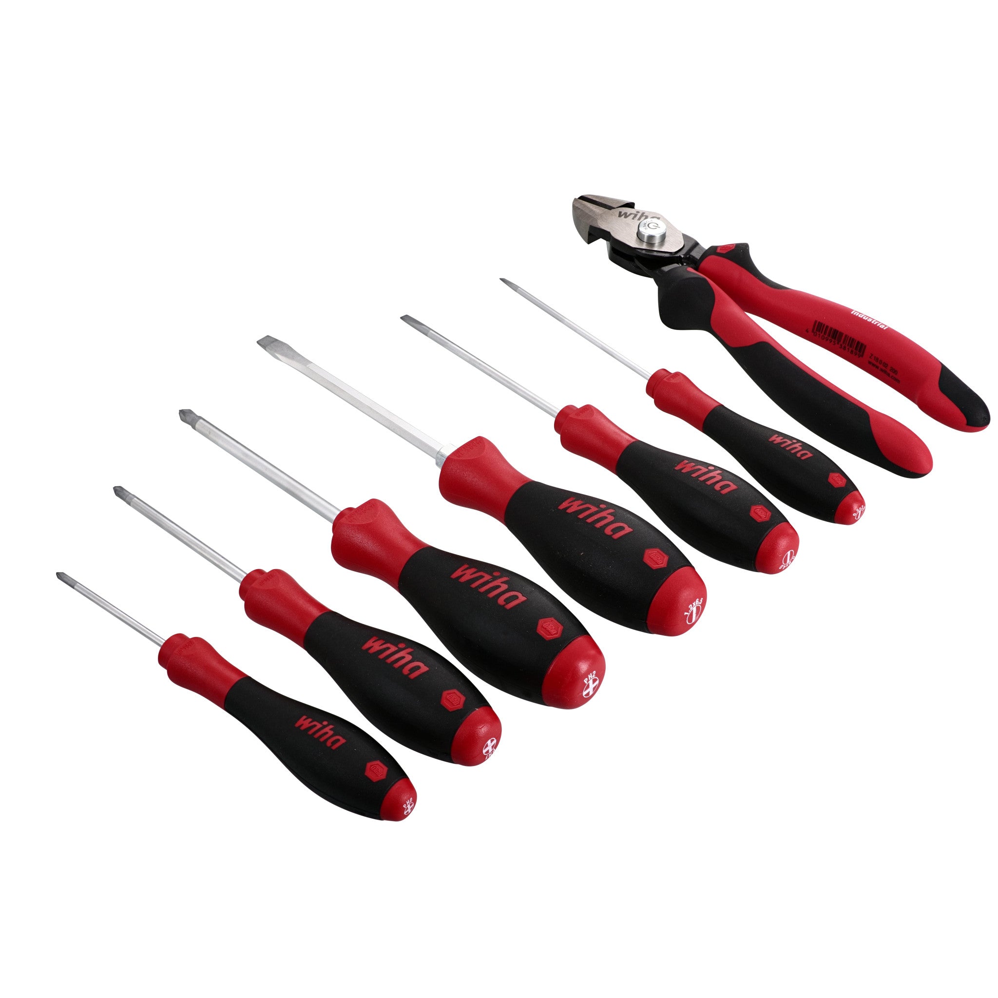 Wiha, 7 Piece Industrial SoftFinish BiCut Compound Cutter and SoftFinish Screwdriver Set