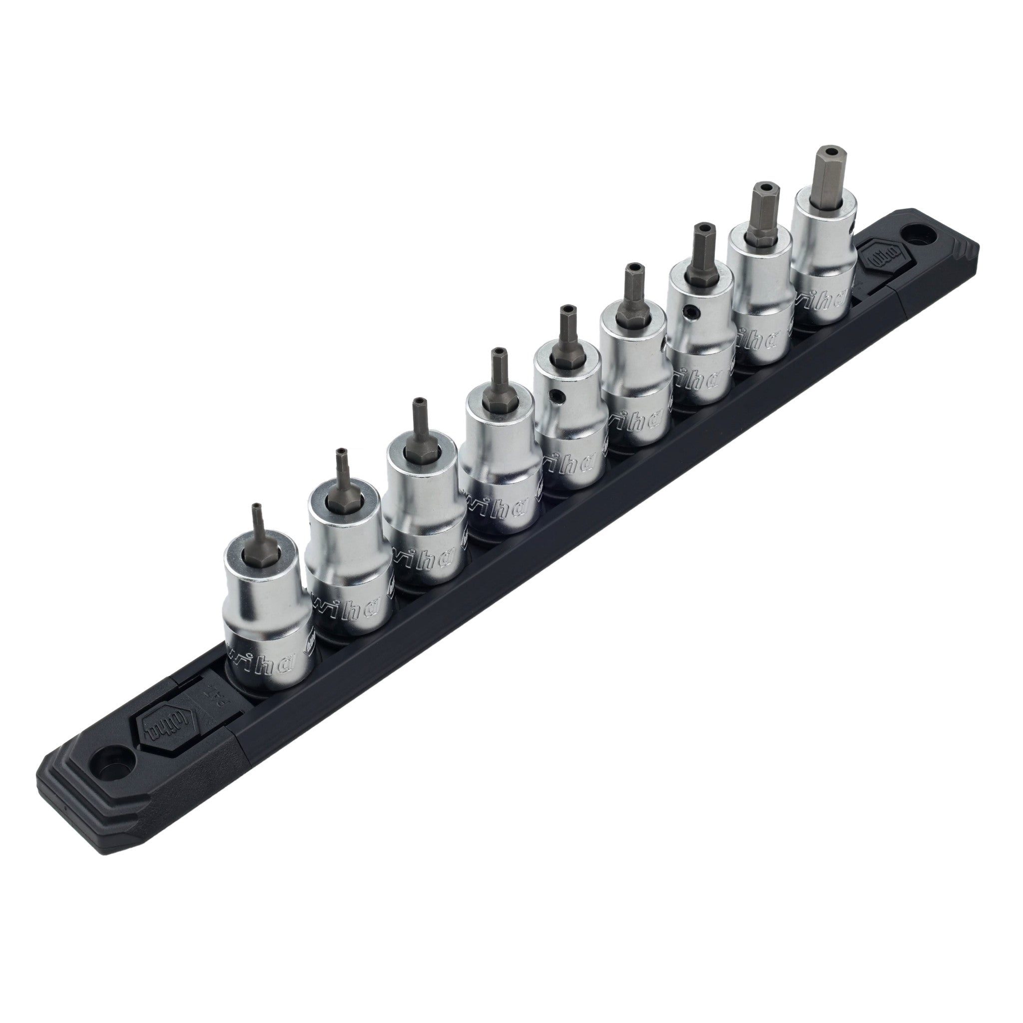 Wiha, 9 Piece 3/8" Drive Security Hex Bit Socket Set - SAE