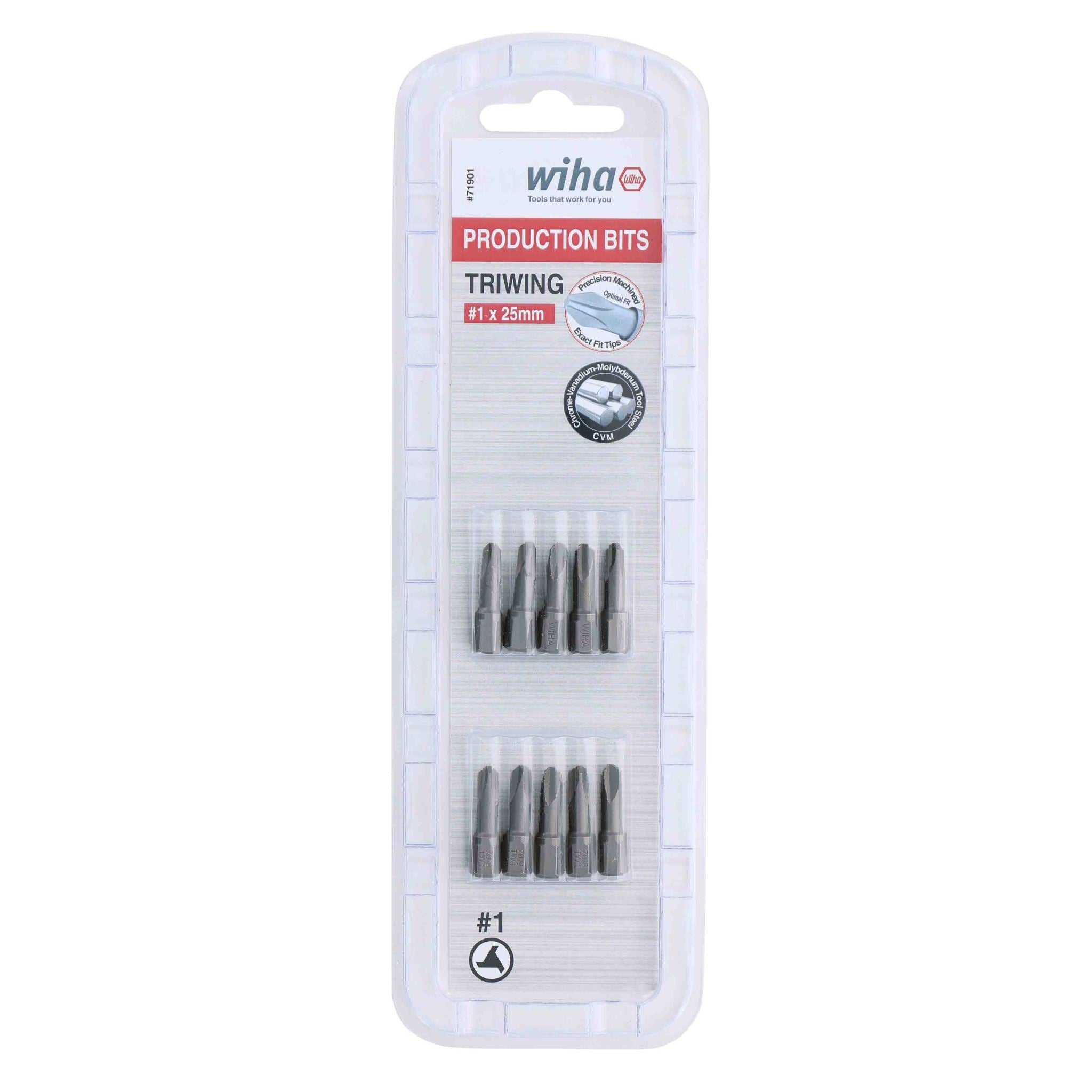 Wiha, Tri-Wing Bit #1 - 25mm - 10 Pack