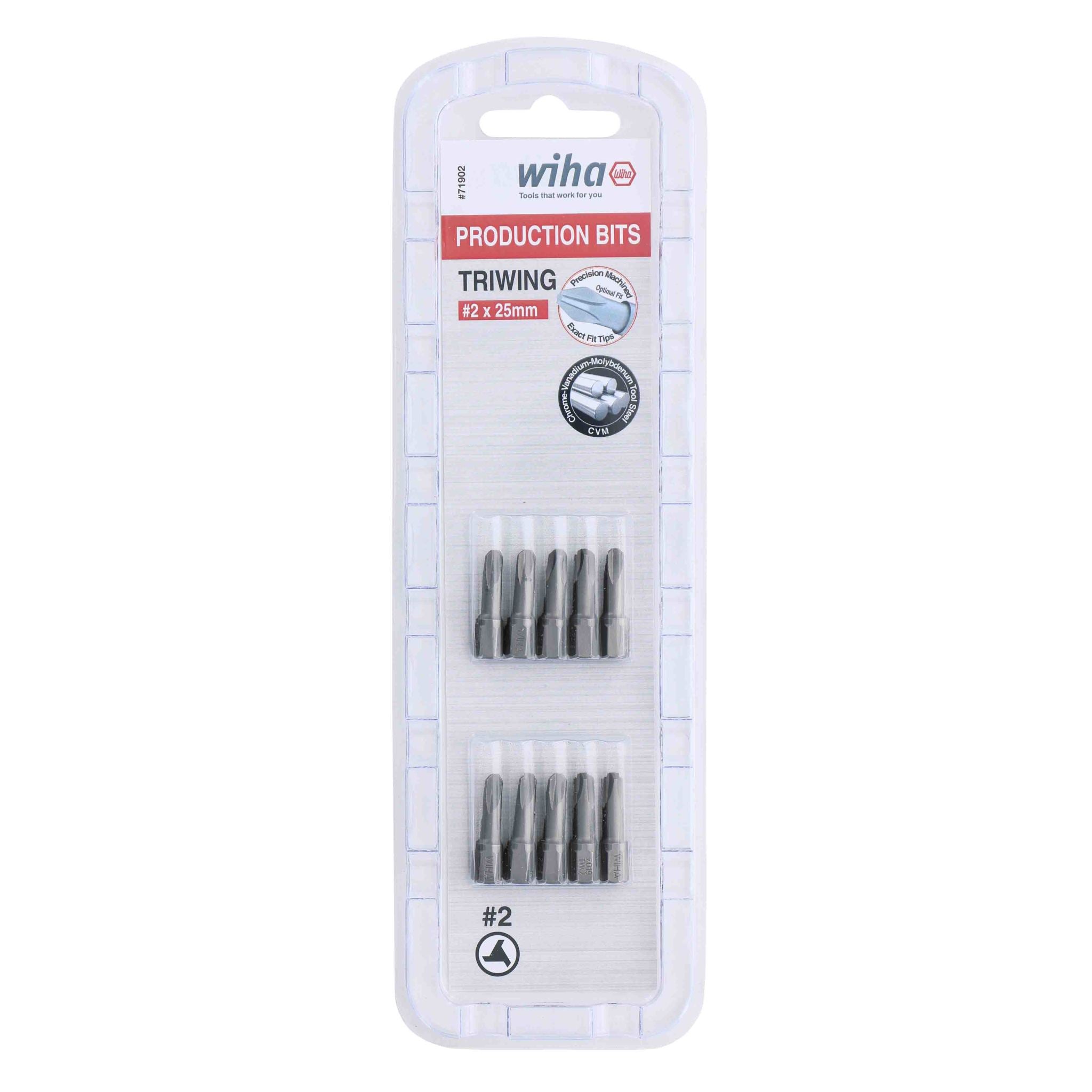 Wiha, Tri-Wing Bit #2 - 25mm - 10 Pack