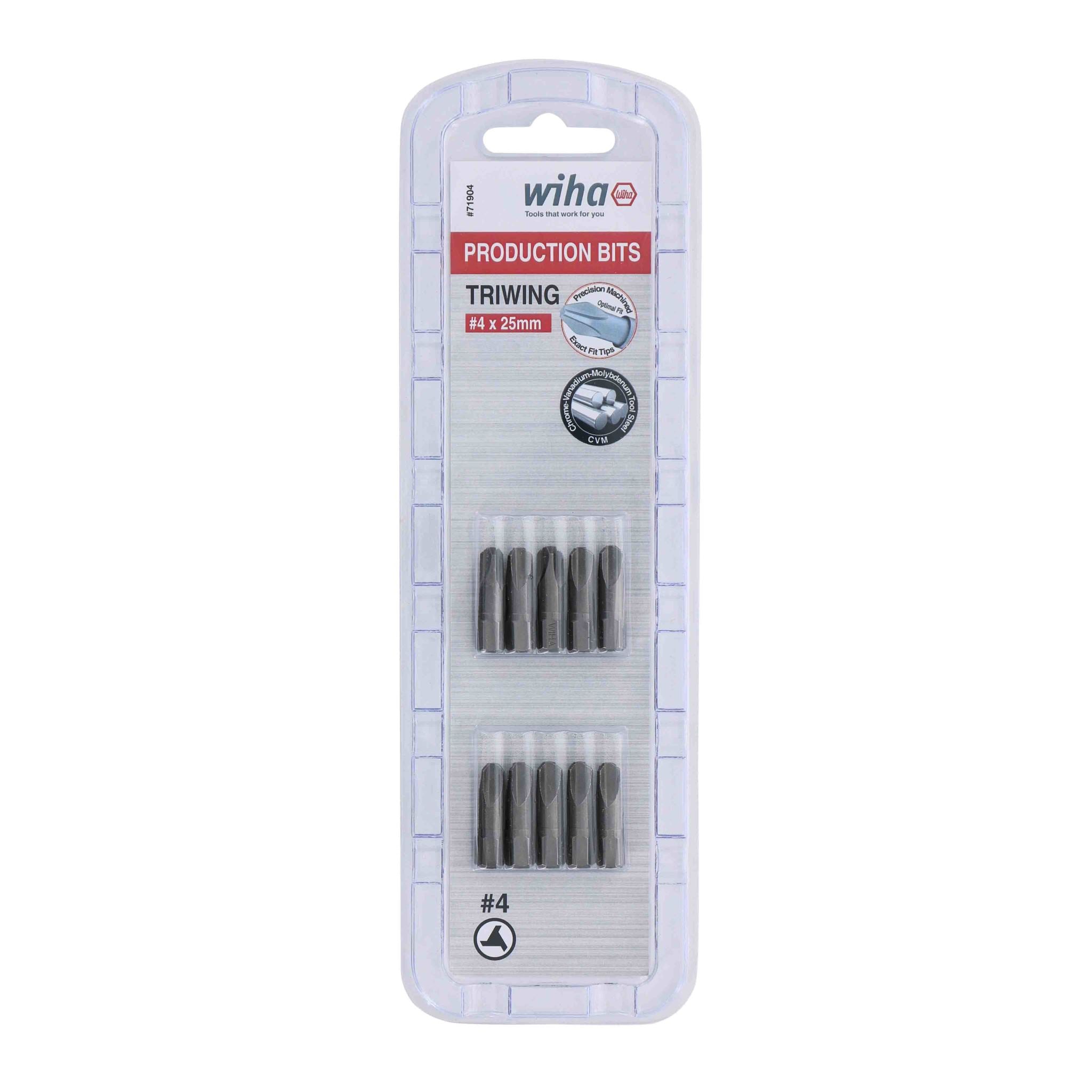 Wiha, Tri-Wing Bit #4 - 25mm - 10 Pack